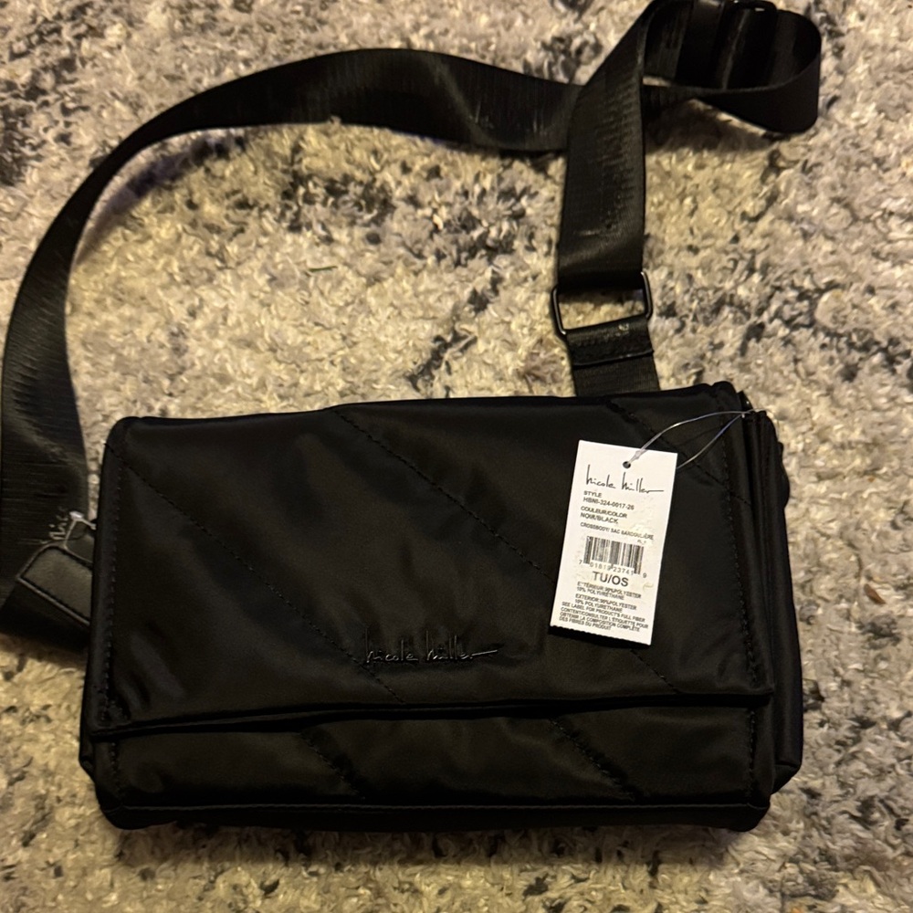 NWT Nicole Miller Black Crossbody Bag